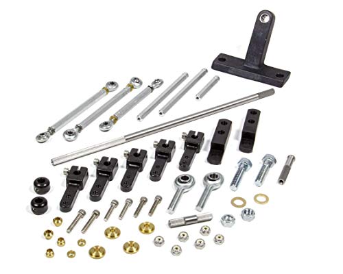 Big Block Chevy Tunnel Ram Throttle Linkage | Side Mount Dual Quad | Aluminum and Steel with Black Anodized/Zinc Finish - Dominator Carburetor Kit