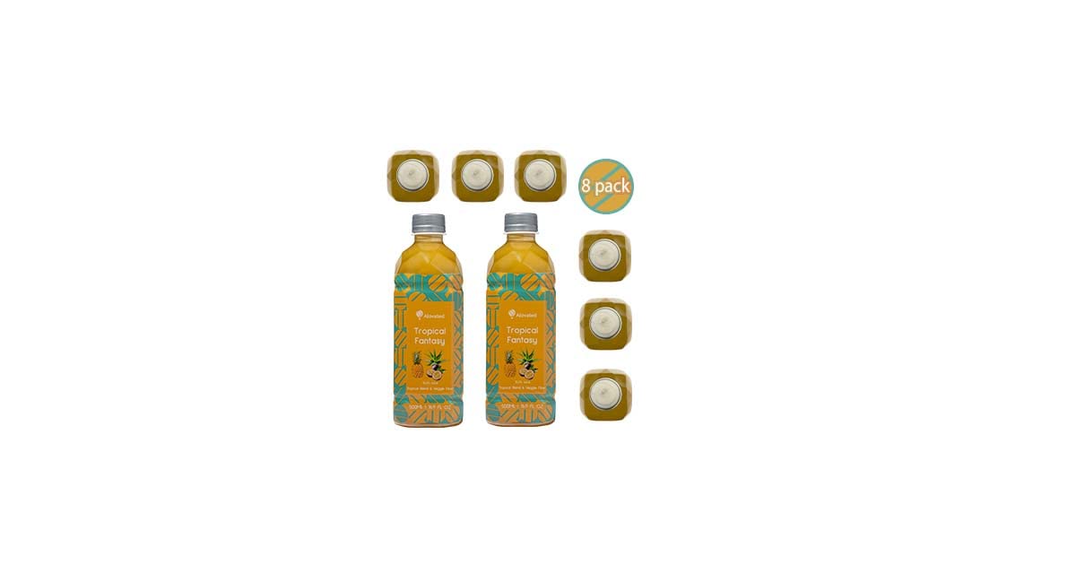 Tropical Fantasy Alovated Aloe Vera Veggie Drink Multipacks (8), 16.9 Fl Oz