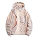 Lmdudan Full Zip Hoodies for Men UPF 50+ Lightweight Jackets Trendy Comfort Rash Guard Hooded Walking Hiking Windbreaker Pink