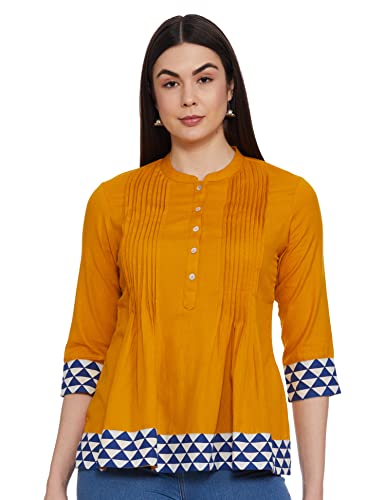 Image of Amazon Brand - Myx Women Cotton Regular Fit Casual Kurti (Available in Plus Sizes)
