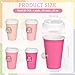 Purhapfre 80 Pcs 12 oz Pink Disposable Coffee Cups with Lids Hot Pink Light Pink Gradient Paper Cups for Hot and Cold Beverage Water Juice Coffee Tea Party Wedding Bride Shower Supplies …