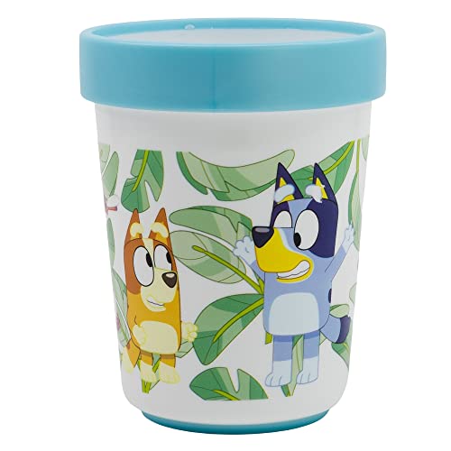 Stor Vaso Infantil Reutilizable Bicolor con Base Antideslizante de 260 ml de Bluey