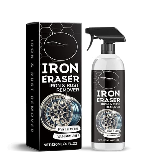 Estytop Iron Eraser Rust Remover Spray, Iron Powder Remover Spray for Car Wheels and Paint Fast Acting Rust and Brake Dust Remover, Professional Automotive Surface Cleaning (1PCS)