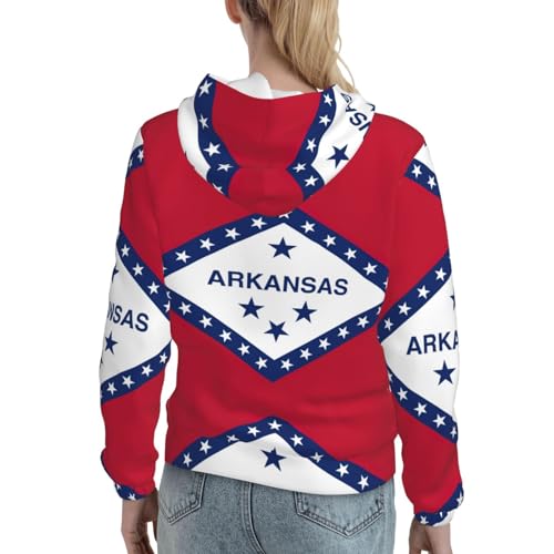 Sweat pull à capuche extensible imprimé Arkansas pour femme ajusté