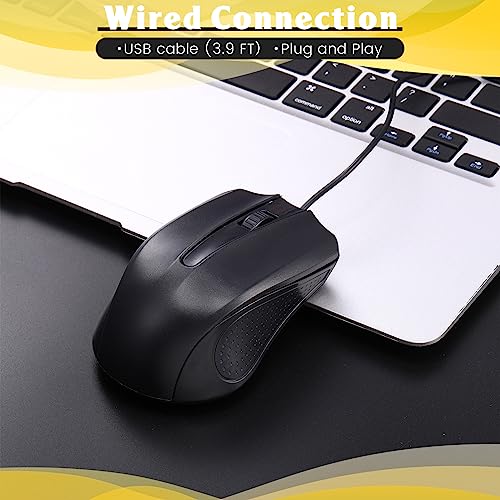 Przewodowa mysz USB - optyczna ergonomiczna mysz komputerowa z 1000 DPI, 3 przyciski, idealna do domowego biura i szkoły, Plug and Play do komputera i laptopa, zestaw 50 sztuk