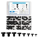 96 Stück Gummistopfen, Blindstopfen, Verschlussstopfen, Gummipfropfen, Schwarz Gummi Silikonstopfen, Silikon Lochstopfen, Rund Gummistöpsel für Löcher Flaschen Rohre Möbel Gummi Stopfen(8 Größen)
