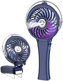 HandFan Personal Fan Handheld Water Misting Fan with Colorful Nightlight Mini USB Desk Fan 2000mAh Rechargeable Battery Operated 3-13H Working Time for Office Outdoor Travel Camping