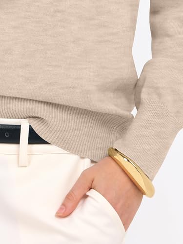 Image of ANRABESS Women Long Sleeve Rolled Neck Fall Lightweight Sweaters Top