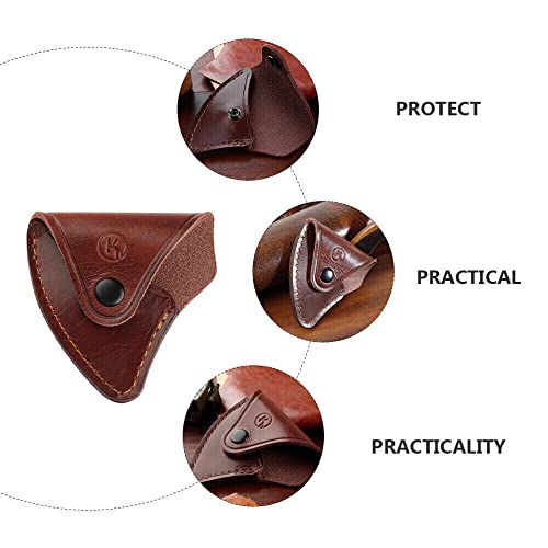 TEAMWILL 1pc Durable Leather Axe Holster Hatchet Head Cover Axe Sheath Blade Protector Camping Tool
