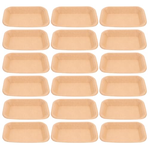Mikikit 50 Unidades Bandejas Desechables de Papel para Barbacoa y Mariscos, Versátiles y Resistentes, Color Caqui, Ideales para Eventos y Actividades a Gran Escala, Paquete