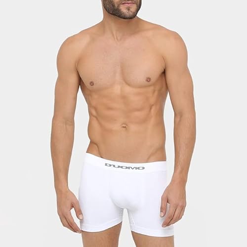 Kit 10 Cuecas Boxer Microfibra, Duomo, Masculino (BR, Alfa, GG, Regular, Branco/Preto)