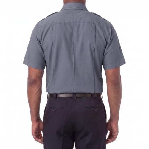 Image of First Class 100% Polyester Short & Long Sleeve Zippered Uniform Shirt 4 Pocket Hidden, Law Enforcement BDU Zipper Closure.