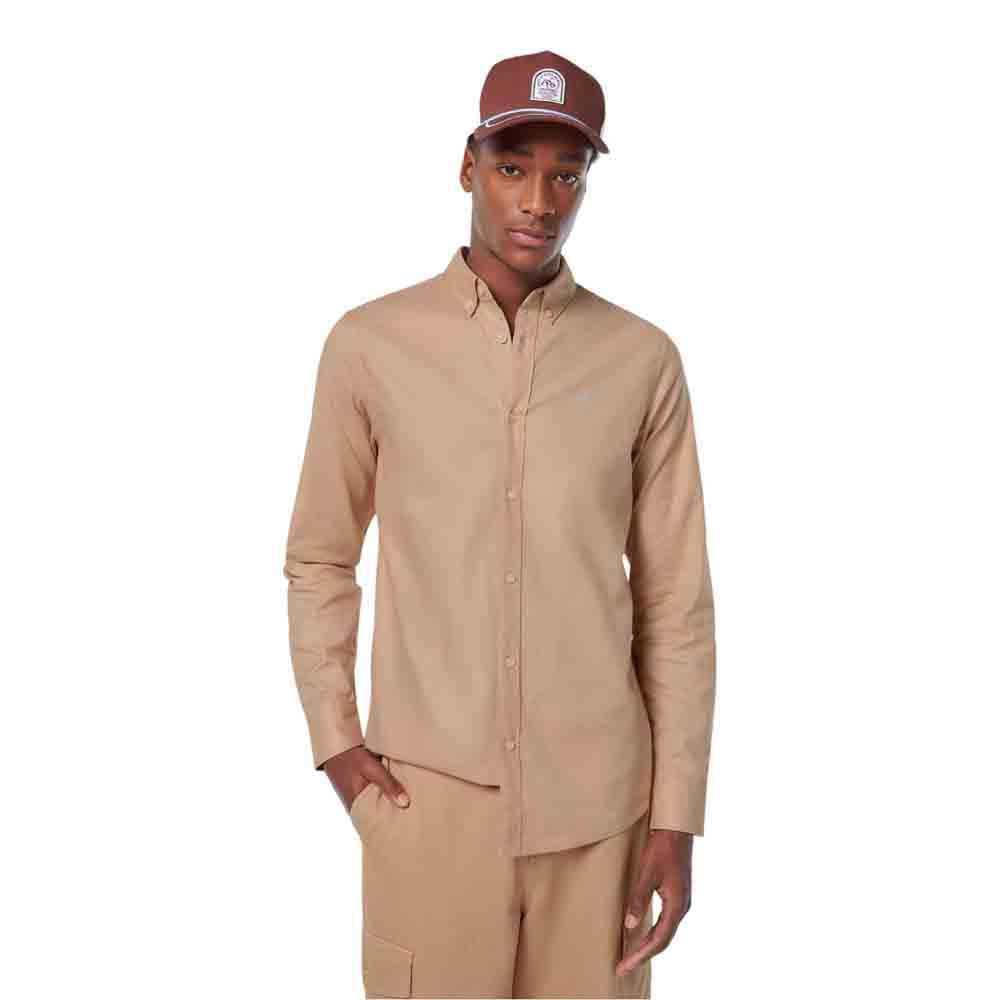 Scotch & Soda Men's Seasonal core-Regular fit Solid Oxford Shirt, Soft Camel, L