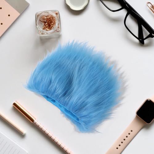 Image of Funny Sky Blue Wigs Hair Headband Halloween Costume Silly Crazy Wig for Adults