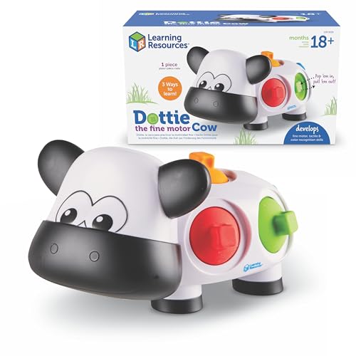 Image of Learning Resources Dottie The Fine Motor Cow - Toddler Montessori Toys, Stacking Shape, Gifts for Boys and Girls, Sorting and Matching Skill Activities, Educational Games, Ages 18 Months+
