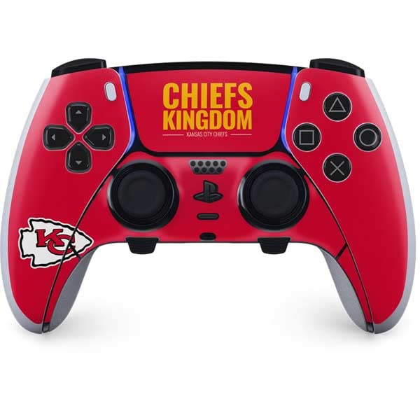Skinit Decal Gaming Skin Compatible with PS5 DualSense Edge Pro Controller - Officially Licensed NFL Kansas City Chiefs Team Motto Design