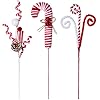 6pcs christmas tree decorations picksred white woolen candy curly picks 14 inch xmas tree topper ornaments decorations for christmas wreath diy craft home office vase filler party supplies  urban country home decor