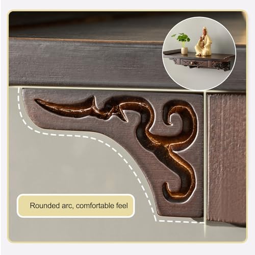 Étagère de prière pour petits espaces et table de méditation murale en bois massif 60cm