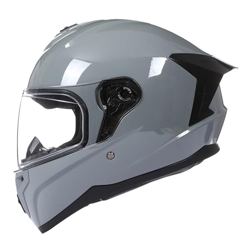Casco Integral Retro Homologado ECEDOT Cascos Integrales De Moto con Visera Cascos De Motocicleta Hebilla De Liberación Rápida para Hombres Y Mujeres Adultos Cuatro Estaciones D,L:59-60CM