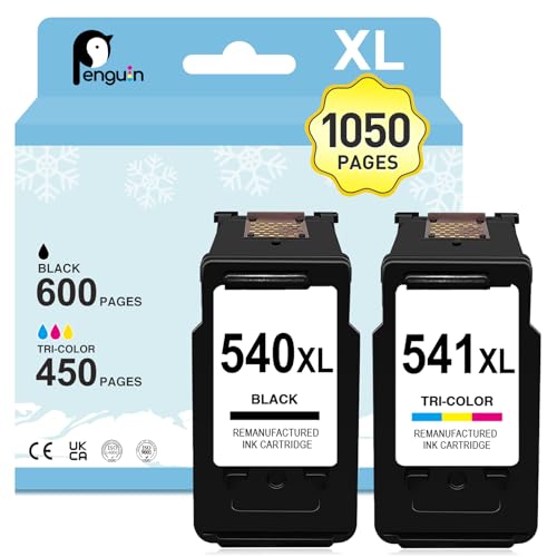 Canon 540XL 541XL cartouches d'encre Penguin compatibles Pixma MG3650 MG3250 TS5150 jet d'encre