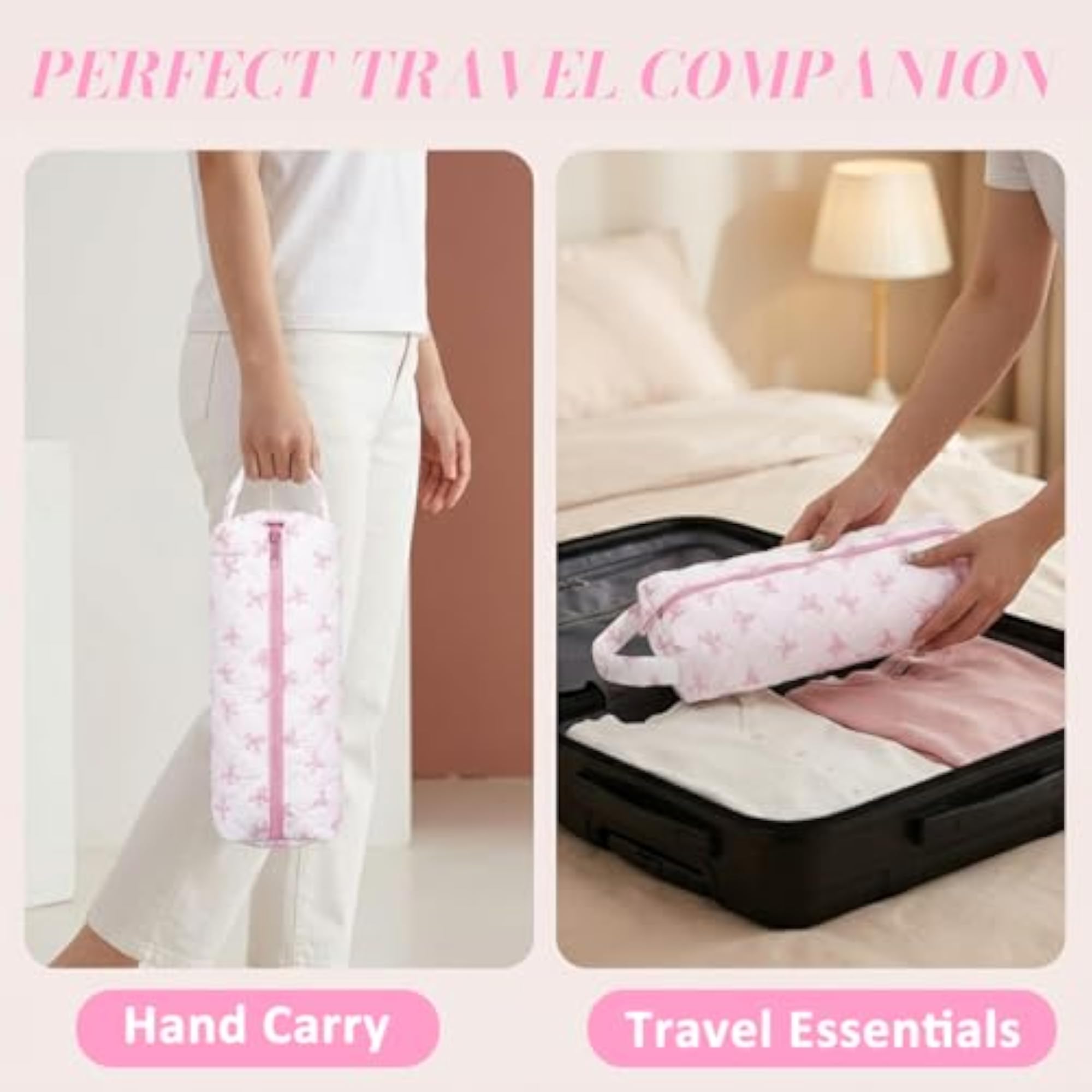 Quilted Hair Dryer Storage Bag, Zipper Closure
