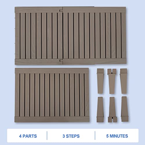 Vingli Outdoor Chaise Lounge, Wood Texture Design With 5-Level Adjustable Backrest, Waterproof Durable Folding Chair, Pp Material Patio Chair For Beach, Backyard, Pool, Gray-Brown … #TOP6