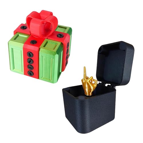 Generisch Caixa de presente de Natal e aniversário 3D divertida caixa de fósforos com surpresa de dedo médio para crianças e adultos, adapta-se para anéis, doces, pequenas surpresas
