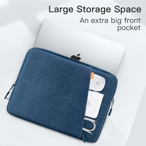 Image of JETech Laptop Sleeve for 13-14Inch MacBook Neo (A18 Pro), MacBook Air /Pro (M1-M5) 2020-2026, 13-13.6 Inch Notebook, Waterproof Shock Resistant Bag Case with Accessory Pocket (Navy)