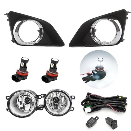 Phare avant LED avec antibrouillard chrome et grille pour Toyota Corolla 2007-2010