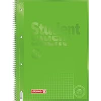 BRUNNEN Collegeblock Premium Student | A4, Lineatur 20, 80 Blatt, grün