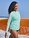 Ewedoos Rash Guard for Women UPF 50+ Sun Protection Clothing Swim Shirts for Woman SPF Shirts Long Sleeve UV Sun Shirts Light Green