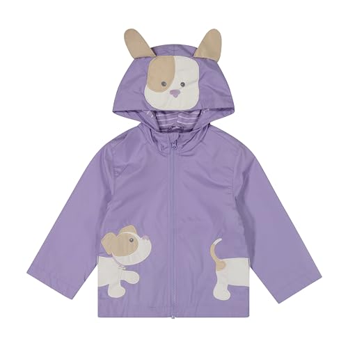 Image of LONDON FOG Girls' Rainy Day Fun Hooded Rain Jacket Rainslicker