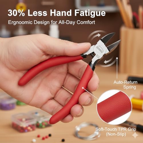 Image of Wire Cutters Set 5 Inch 3pc Flush Cutter & Side Cutter Kit | 3pc 5 inch tool kit with needle nose pliers, flush cutter and diagonal side cutters for zip ties and electronics.