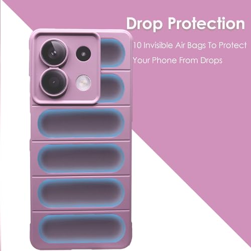 Image of A rtistque Liquid Silicone Stripes Back Cover Case for Mi Redmi Note 13 5G | with Camera Protection | with Inner Fabric | Anti Slip Grip | AirBag Case - Purple