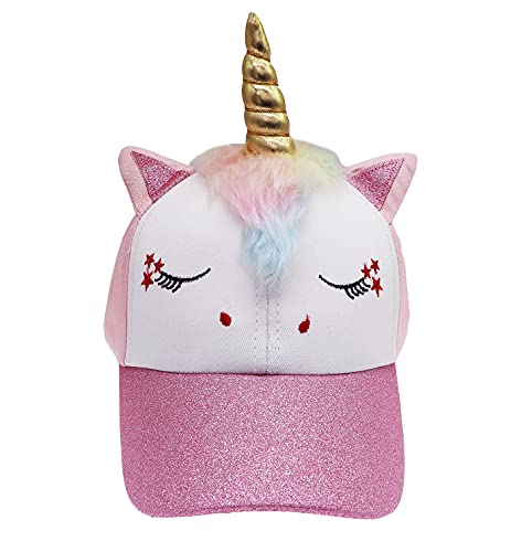 Kids Girls Unicorn Shiny Glitter Baseball Hats Trucker Hat Cap Adjustable Sun Hat For Girls Boys Toddler #TOP27