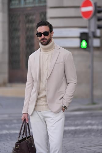 Image of PJ PAUL JONES Men's Casual Knit Blazer Suit Jackets Two Button Lightweight Unlined Sport Coat