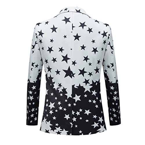 Star Print Slim Fit Suit Jacket Male Club Stage Blazer Man Formal Wedding Suit Prom Blazers2