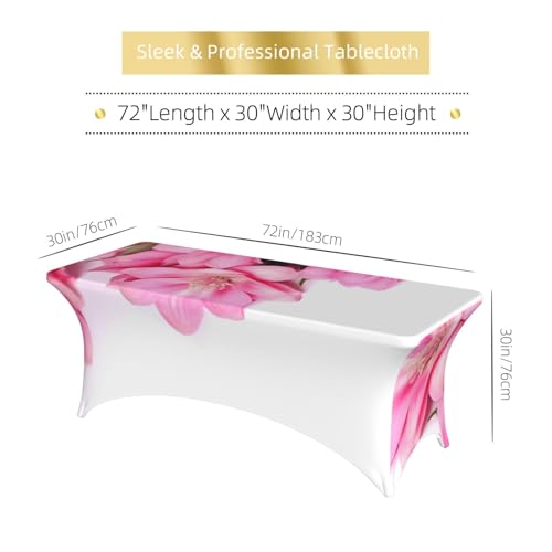 Nappe de table extensible en élasthanne à motif floral rose infroissable