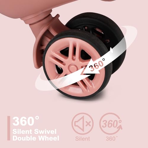 Image of Kono 3 Piece Expandable Luggage Set with Spinner Wheels Hardshell, Nude