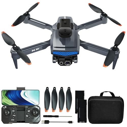 The MINI Drone with Dual Camera, Foldable and Lightweight Drone for Adult/Kids, RC Drones with Optical Flow Position, 360° Obstacle Aviodance, 90°Adjustable Lens, One Key Start/Land, Smart Return Home, D6 Black