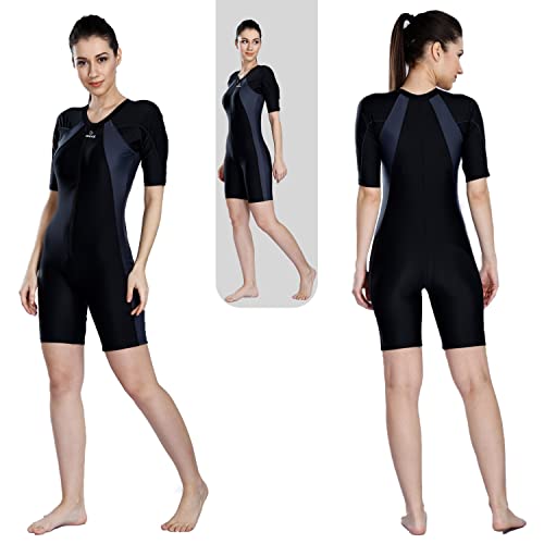 Image of AIRAVAT Fontus 5005 Women's Swim Wear with Stretchable Fabric, High Level of Uv Protection, Comfort and Flexibile (XXX-Large, Grey)