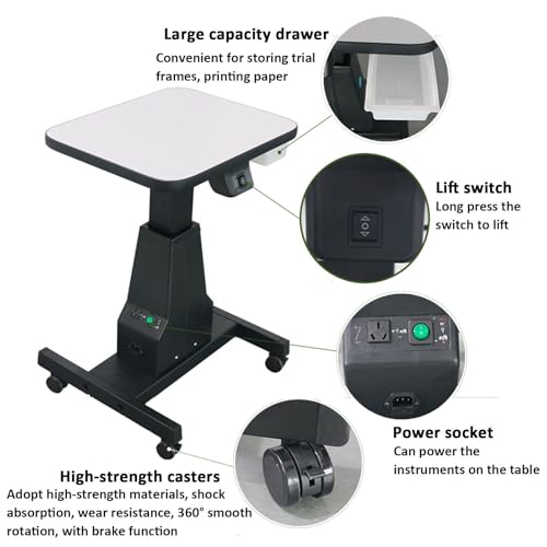 Table d'instruments motorisée avec élévateur électrique pour cabinet d'optique