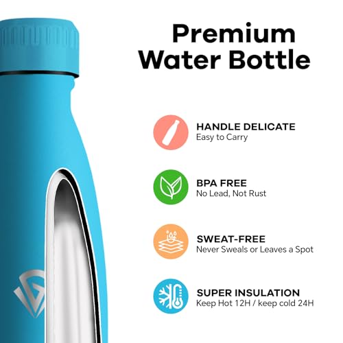 Grsta Borraccia Termica, Borraccia 750 ml, Senza BPA, Borraccie Acciaio Inox, Senza Perdite, Borracce Termiche, Mantiene Caldo per 12 Ore/Freddo 24 Ore, Borracce per Scuole, Uffici, Yoga, Campeggio - Immagine 1