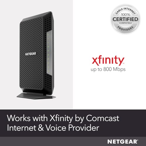 Image of NETGEAR Nighthawk Cable Modem with Voice (CM1150V) - Certified for Xfinity by Comcast Internet & Voice Plans Up to 800Mbps | 2 Phone Lines | 4 x 1G Ethernet Ports | DOCSIS 3.1