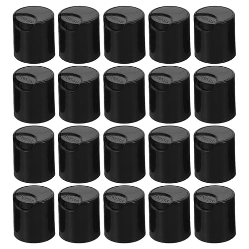 WRITWAA Lot de 20 Bouchons à Disque Noirs pour flacons de Lotion 20/410, Bouchons à Pression Anti-Fuite en Plastique pour shampoing et
