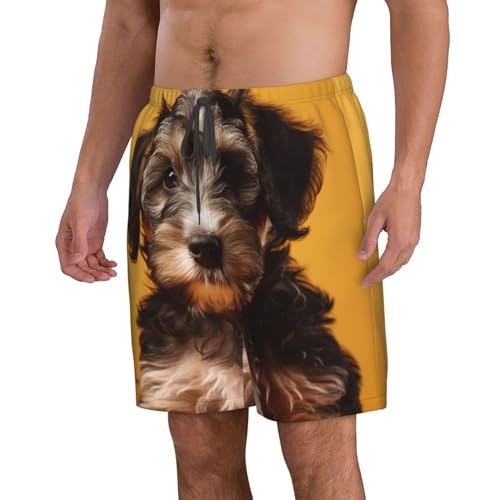 Men's Swim Trunks Black Puppy Quick Dry Board Shorts Mens Bathing Suit Beach Swimwear with Pockets4