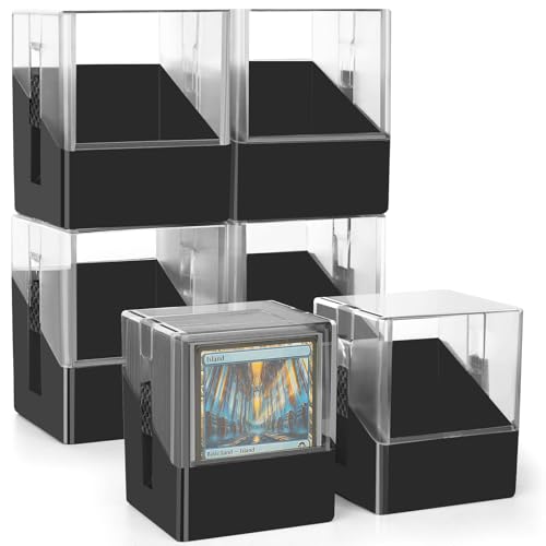 Minahao Lot de 6 boîtes de rangement pour 6 jeux de cartes MTG Commander Deck ou 600 cartes TCG. – Boîte de rangement de cartes à couvercle transparent...