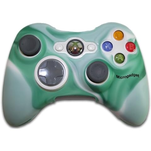 Silicon Skin for XBox 360 Controller - Green/White by MicroGadget Cover
