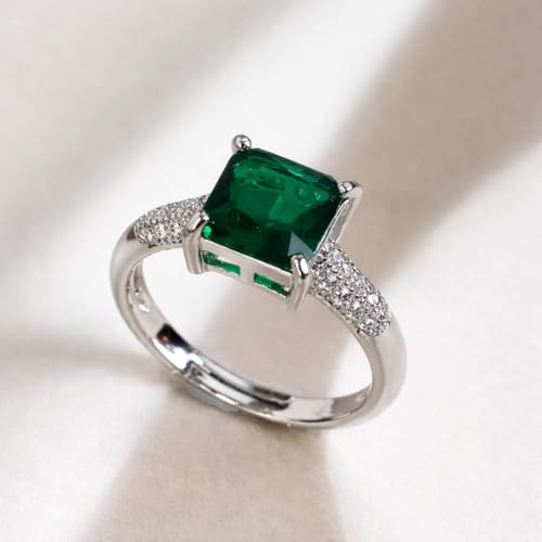 Image of Square Stone Ring for Women & Girls | Alloy Stone | Gemstone Jewelry for Engagement, Wedding, Party | Gift for Anniversary, Birthday & Special Occasions
