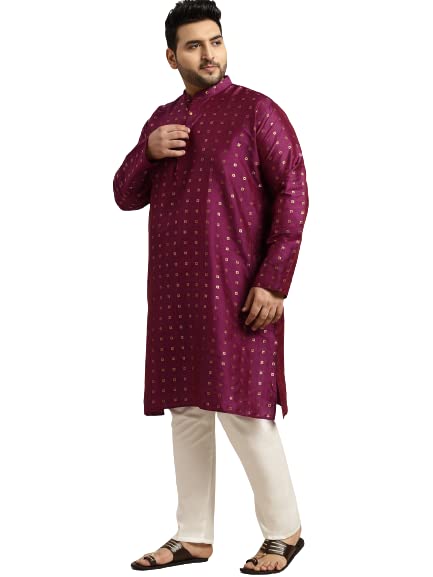 Image of SOJANYA (Since 1958, Men's Silk Blend Grey Kurta Pyjama & Silk Blend Jacket Combo
